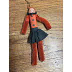 Vintage Halloween 11" Hanging Crepe Paper Doll Party Favor C.A. Reed Celluloid