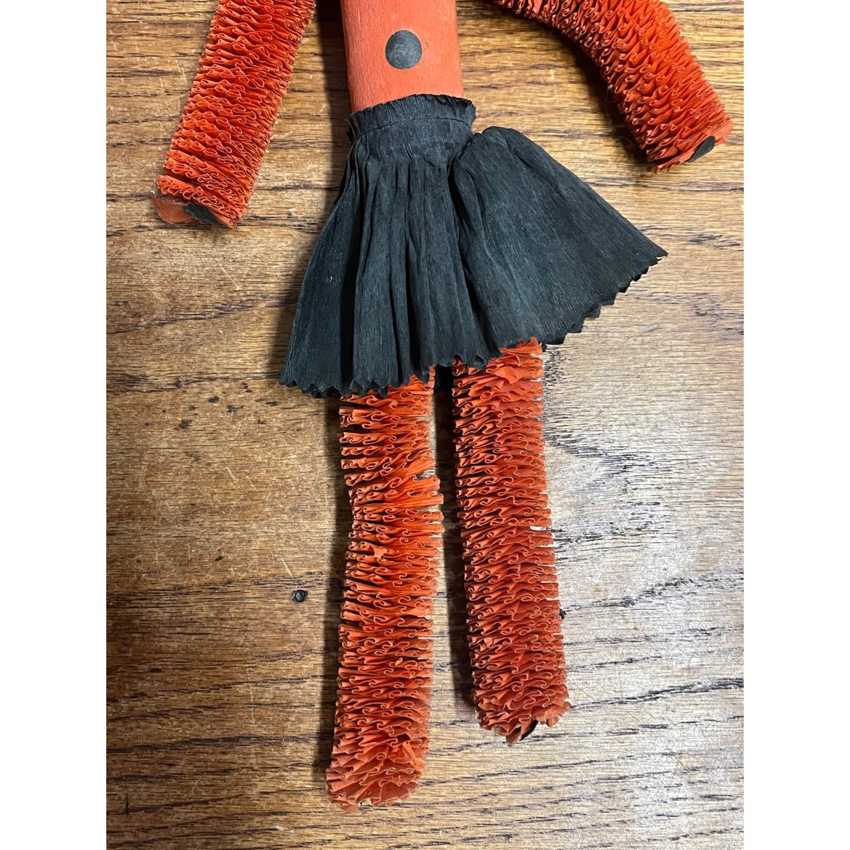Vintage Halloween 11" Hanging Crepe Paper Doll Party Favor C.A. Reed Celluloid