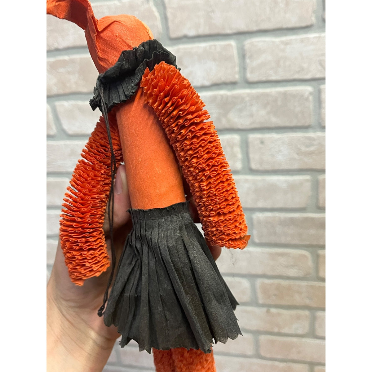 Vintage Halloween 11" Hanging Crepe Paper Doll Party Favor C.A. Reed Celluloid