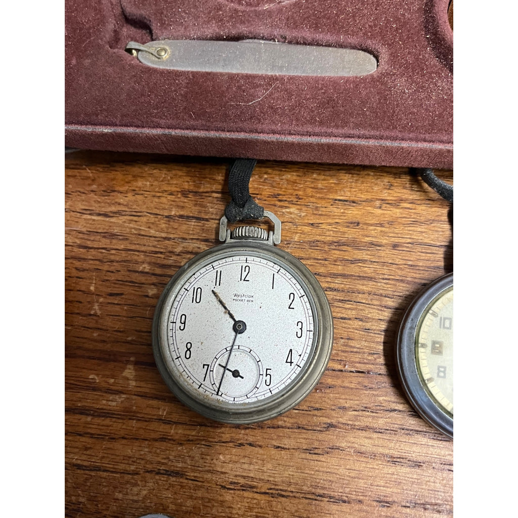 Vintage Pocket Watches Estate Lot Wrist Watches Ingersoll Westclox Ever Swiss