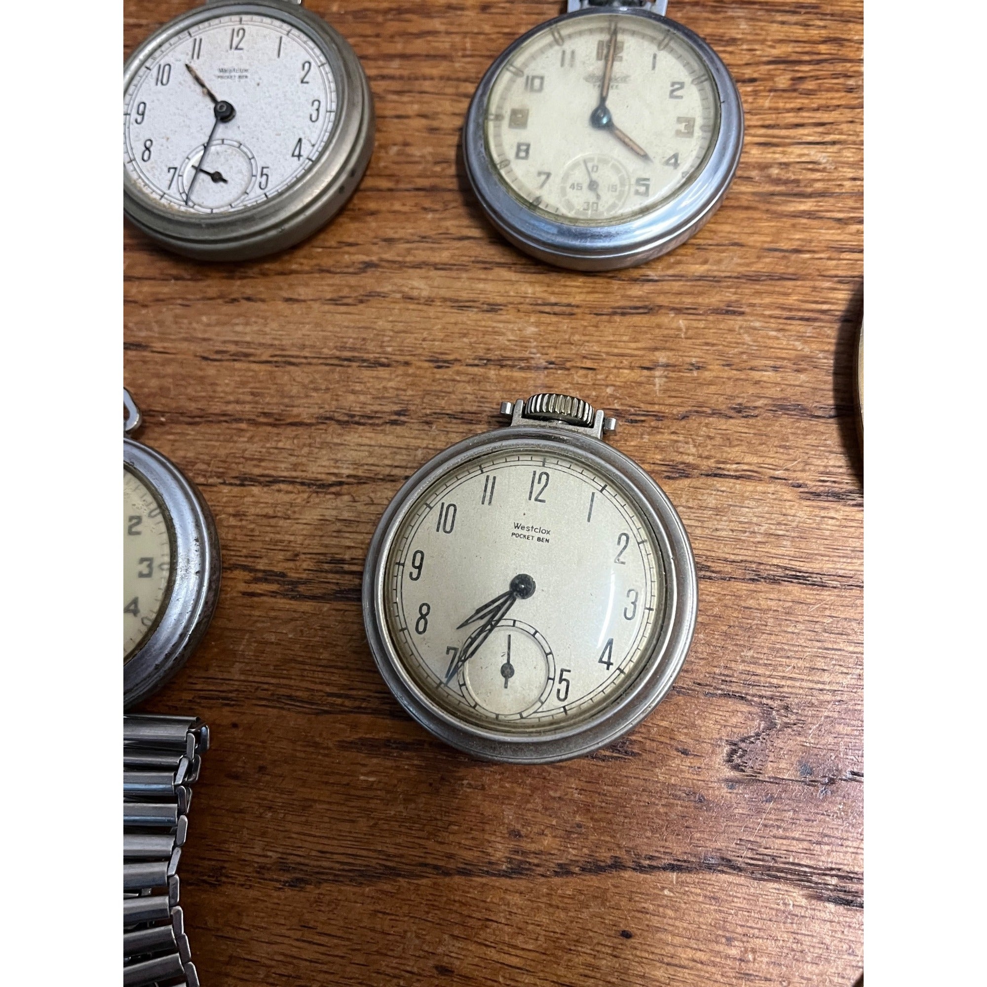 Vintage Pocket Watches Estate Lot Wrist Watches Ingersoll Westclox Ever Swiss