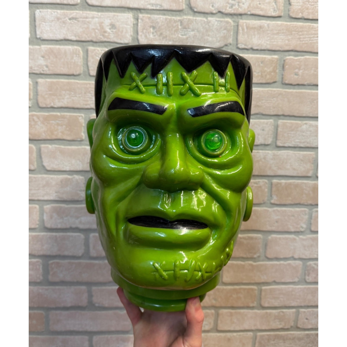 Vintage Frankenstein Monster Fun World Blow Mold Light Up Eyes RARE - As-Is