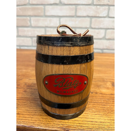 Vintage 1940s Blatz Beer Wooden Barrel Bank Sign Milwaukee Wi Wis Wisconsin