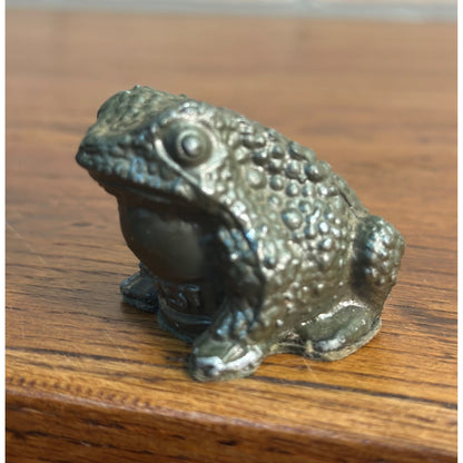 Vintage Gestest Metal Frog Toad 1950 Pregnancy Test Doctors Advertising Promo Pot Metal