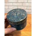 Antique Primitive Pacific Hand Soap 1890s Embossed Lid Blue Paint Original Farmhouse