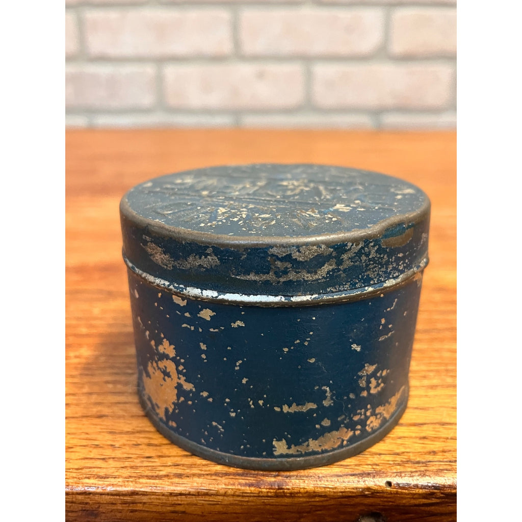 Antique Primitive Pacific Hand Soap 1890s Embossed Lid Blue Paint Original Farmhouse