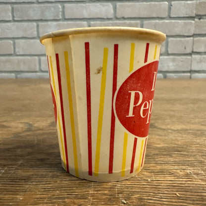 Vintage Dr Pepper Red Yellow Striped Soda Paper Wax Cup