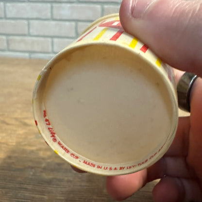 Vintage Dr Pepper Red Yellow Striped Soda Paper Wax Cup