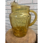 Vintage Anchor Hocking Amber Glass Pitcher - Colonial Tulip Pattern