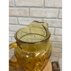 Vintage Anchor Hocking Amber Glass Pitcher - Colonial Tulip Pattern