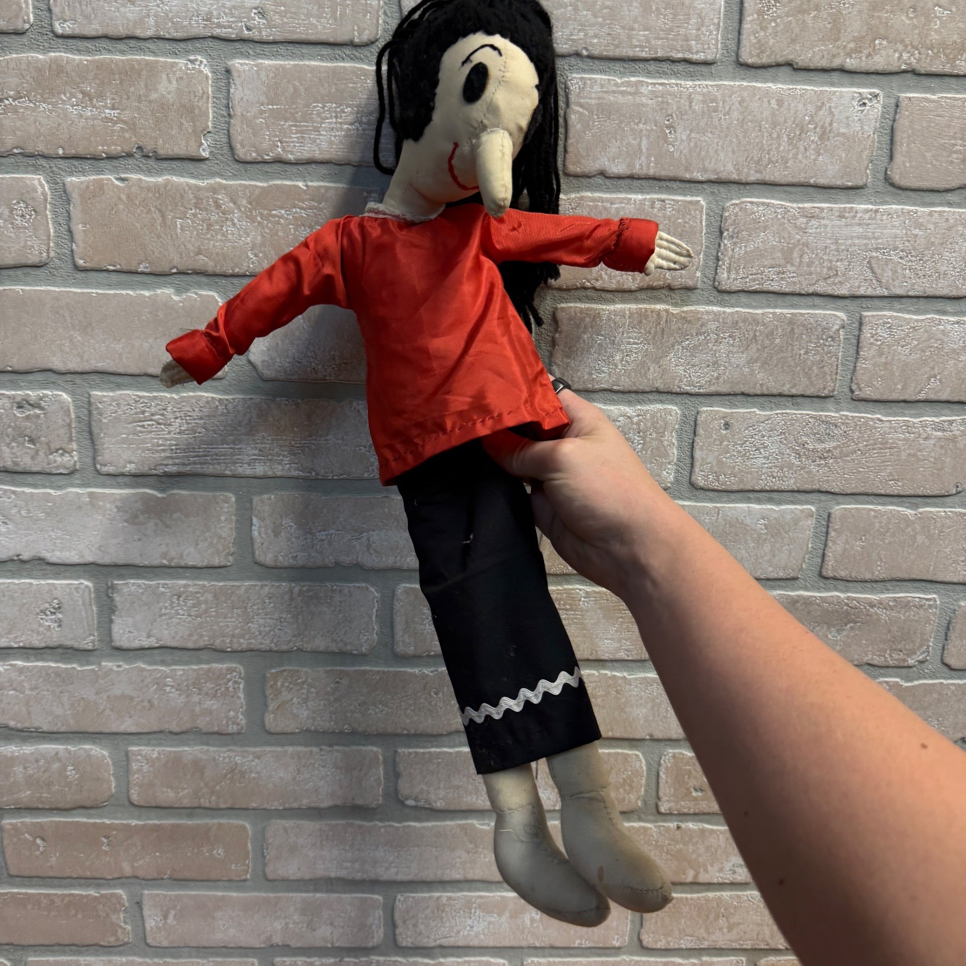 Vintage Homemade Olive Oyl Doll - Popeye's Girlfriend
