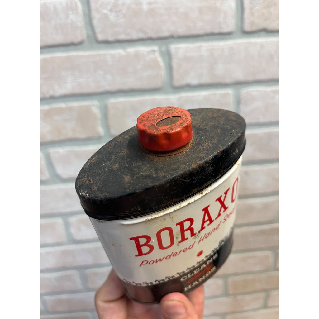 Vintage Boraxo Powered Hand Soap 20 Mule Team Advertising Empty Tin Can