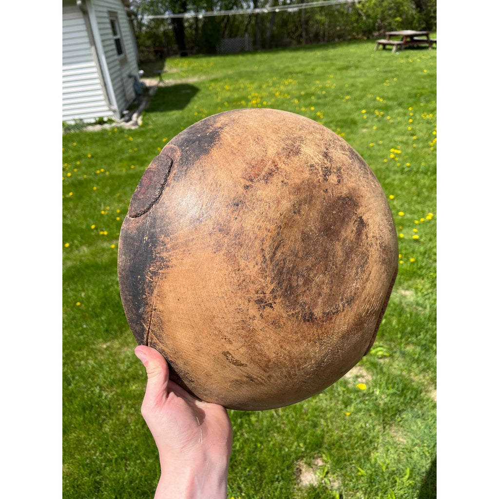 Antique Primitive 19th c. Wooden Dough Bowl Trencher Folk Art AAFA Farmhouse