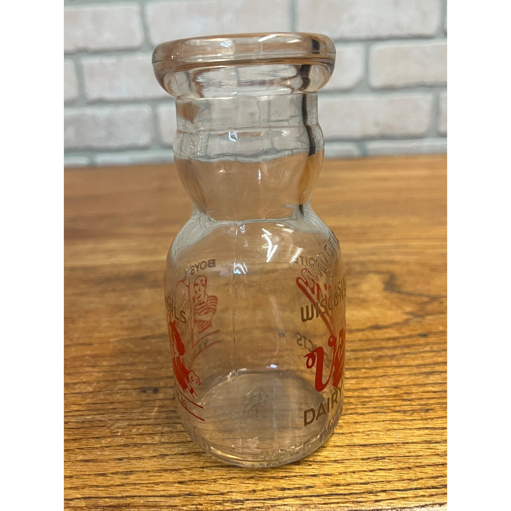 Vintage Verifine Milk Bottle "Wisconsin's Favorite" Sheboygan Wisconsin Dairy Products Co. Half-Pint