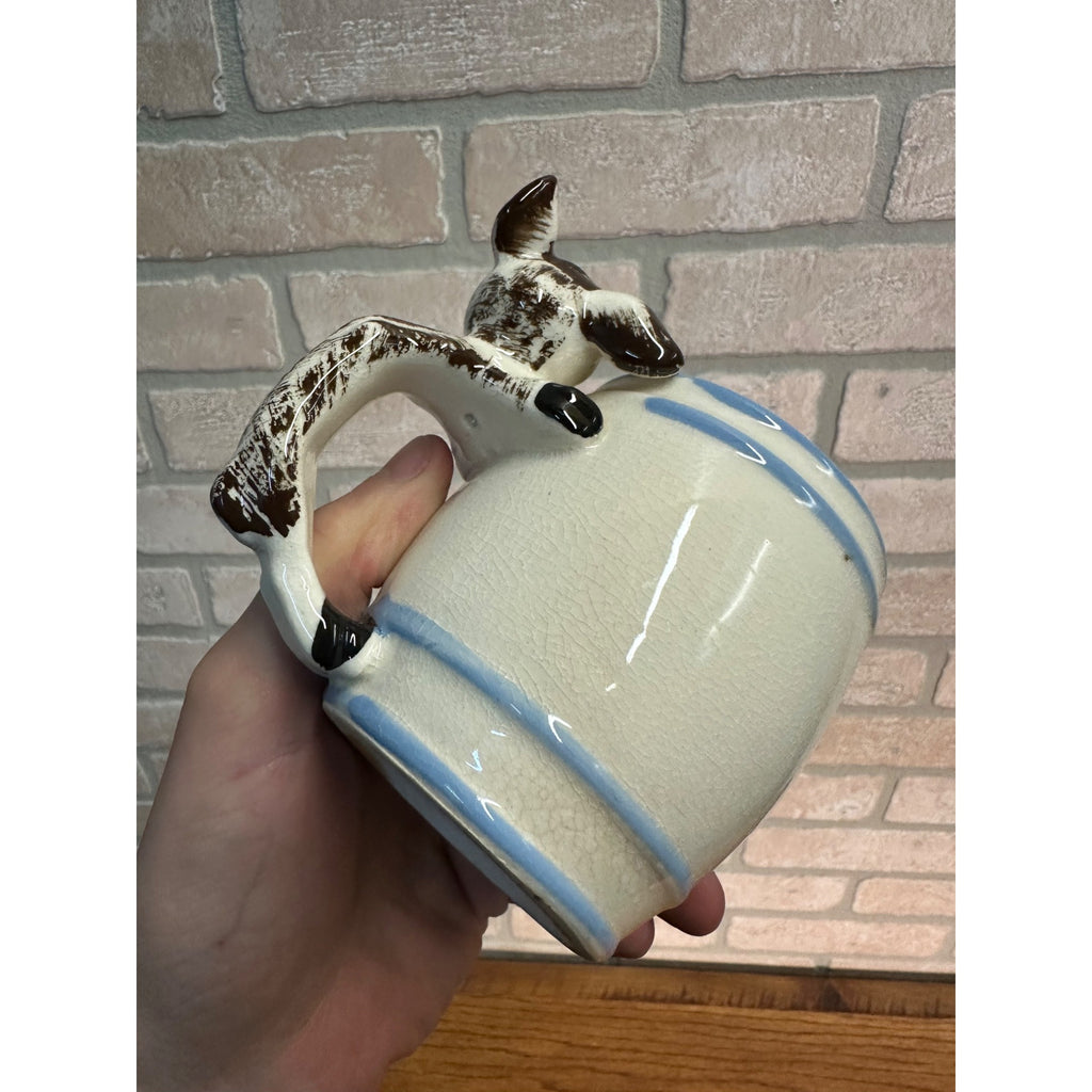 1950's Ceramic Child's Mug "Always Drink Milk" Anthropomorphic Deer Mug Cup