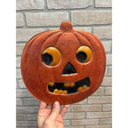 Antique 1920s German Halloween Diecut Jack o' Lantern JOL Pumpkin 10.5"