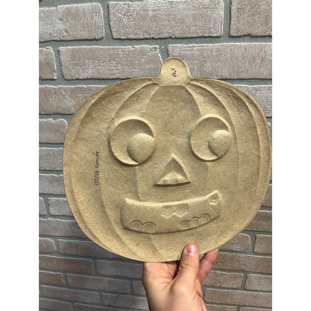 Antique 1920s German Halloween Diecut Jack o' Lantern JOL Pumpkin 10.5"