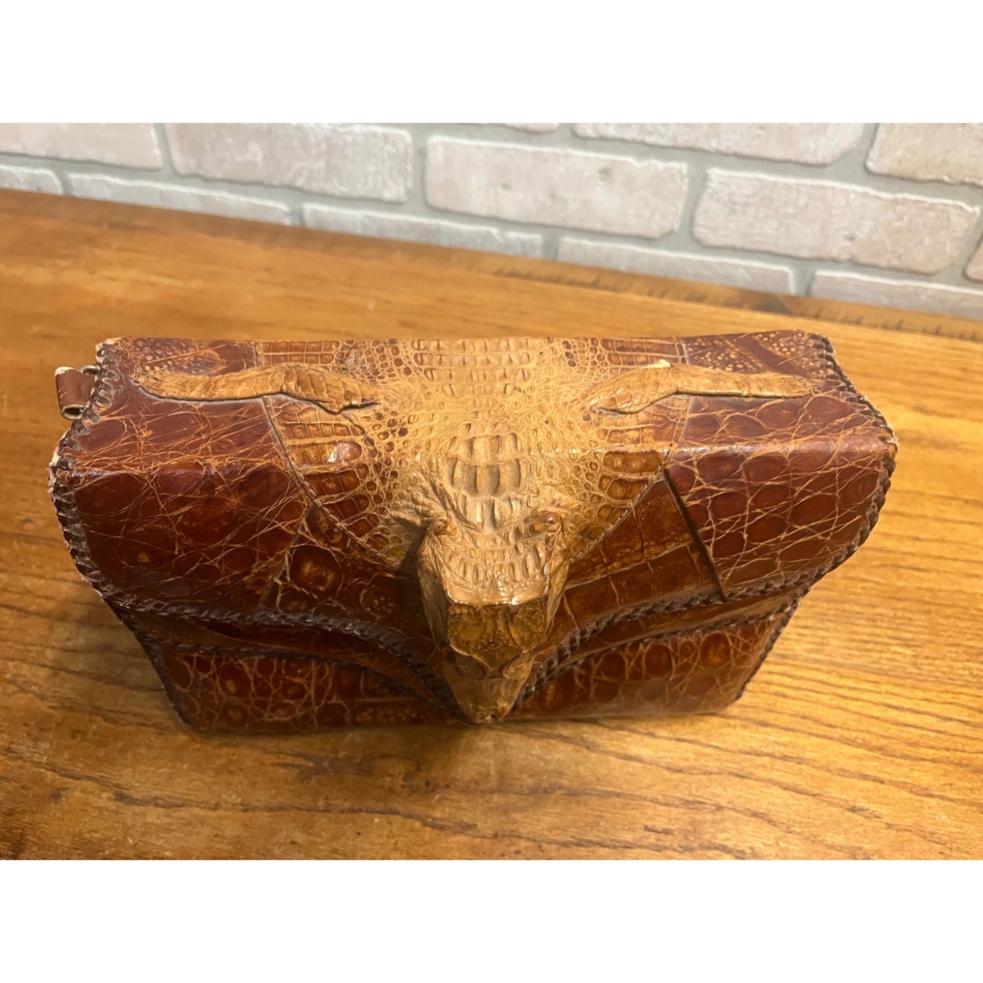 Mid Century Alligator Full Body Taxidermy Handbag Purse