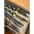 Vintage 190s Cruso HSB Co. Hand Brace Auger Bits w/ Wooden Box  Hibbard Spencer