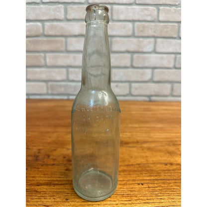 Northwestern Brewery Chicago Beer Bottle 12oz Clear Aqua Blue Illinois IL