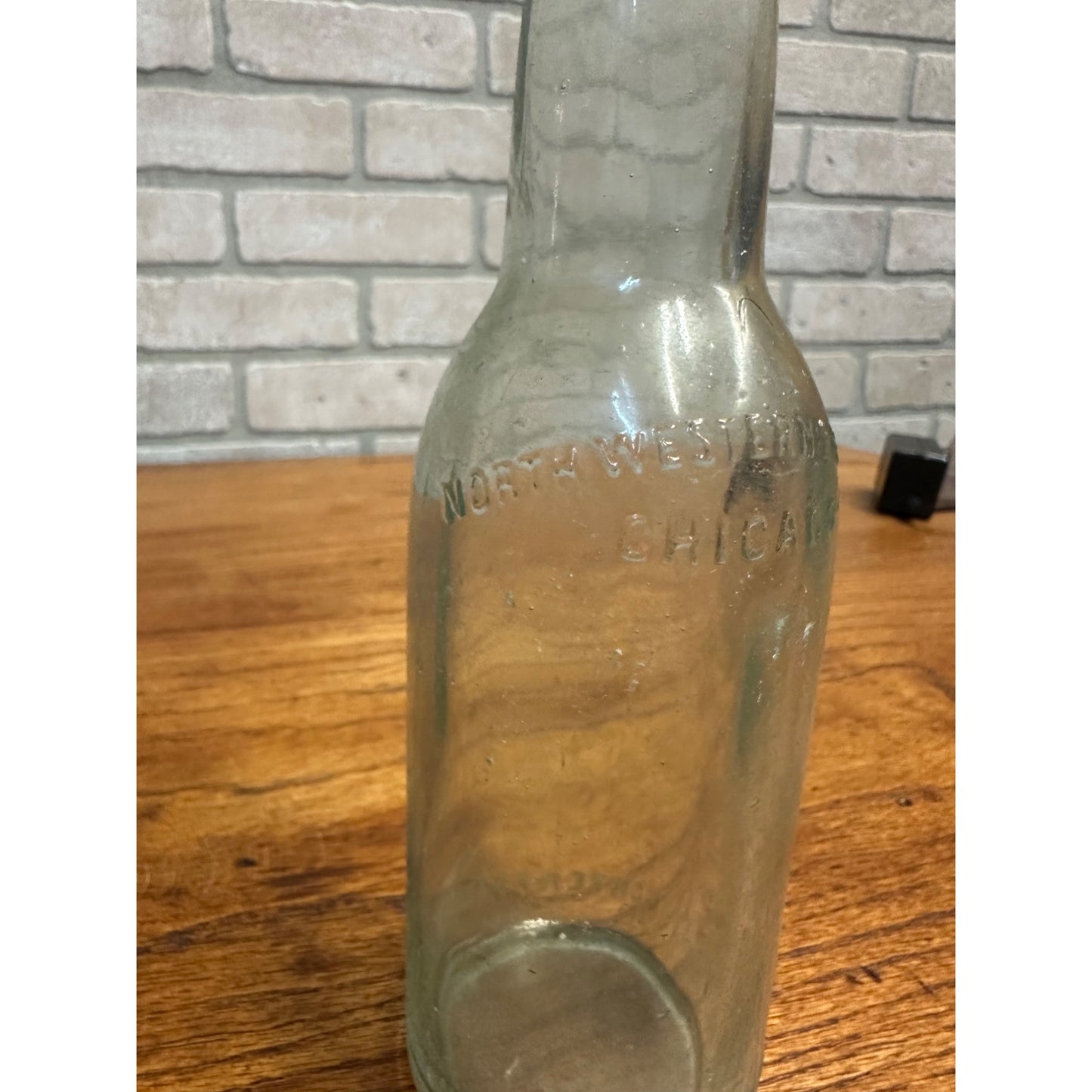 Northwestern Brewery Chicago Beer Bottle 12oz Clear Aqua Blue Illinois IL