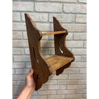 Vintage Tiger Maple Colonial Revival Wall Shelf Primitive Style Display Early American