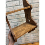 Vintage Tiger Maple Colonial Revival Wall Shelf Primitive Style Display Early American