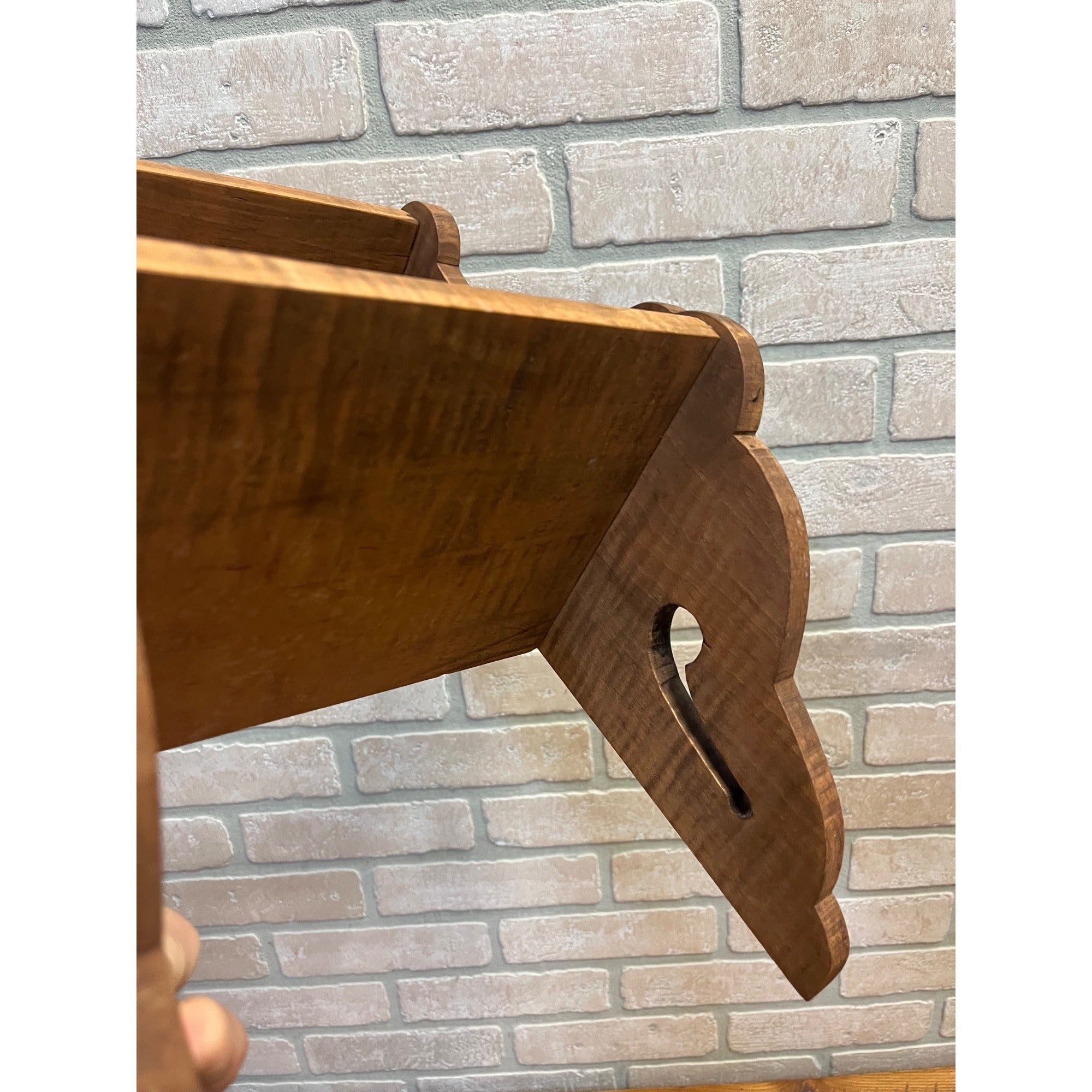 Vintage Tiger Maple Colonial Revival Wall Shelf Primitive Style Display Early American