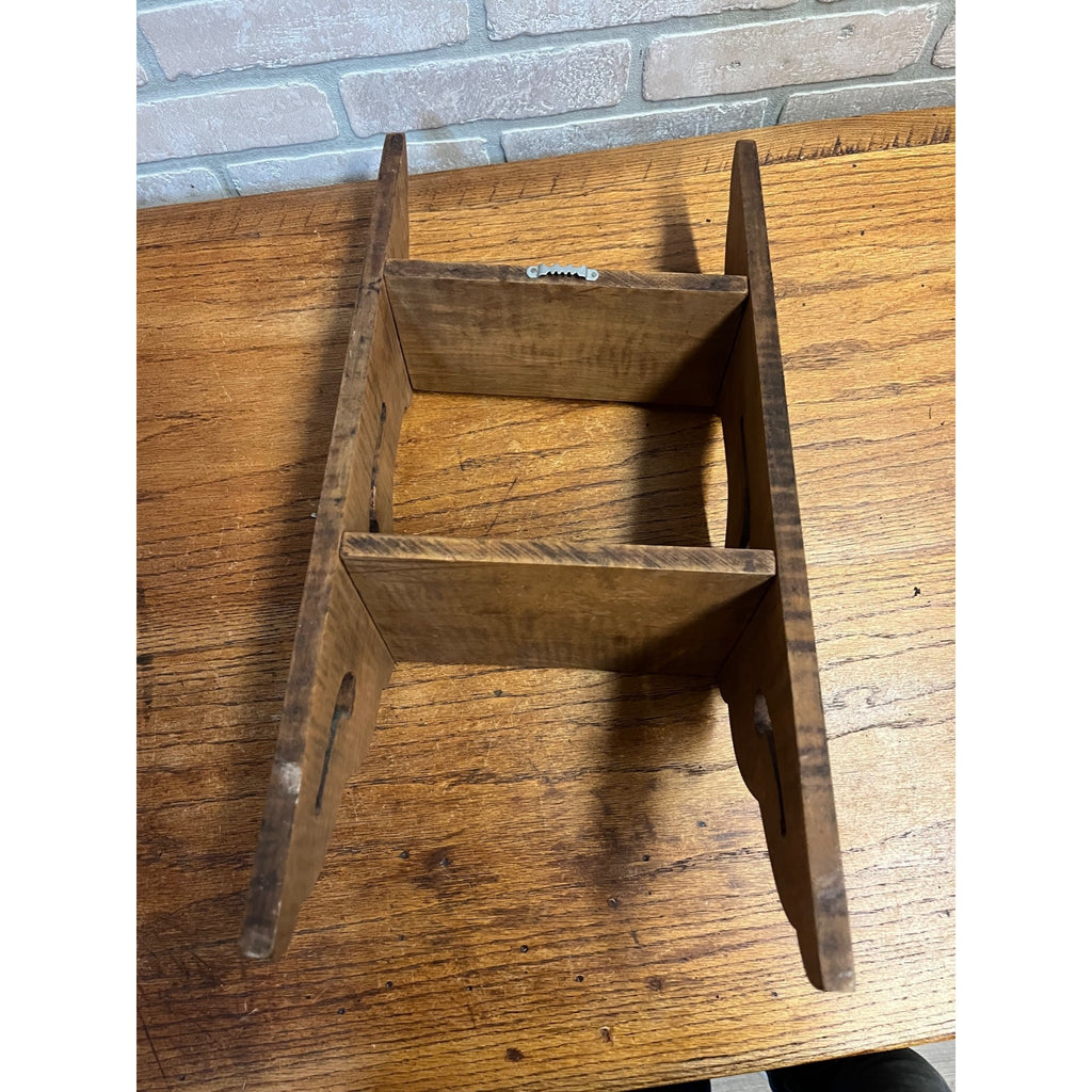 Vintage Tiger Maple Colonial Revival Wall Shelf Primitive Style Display Early American