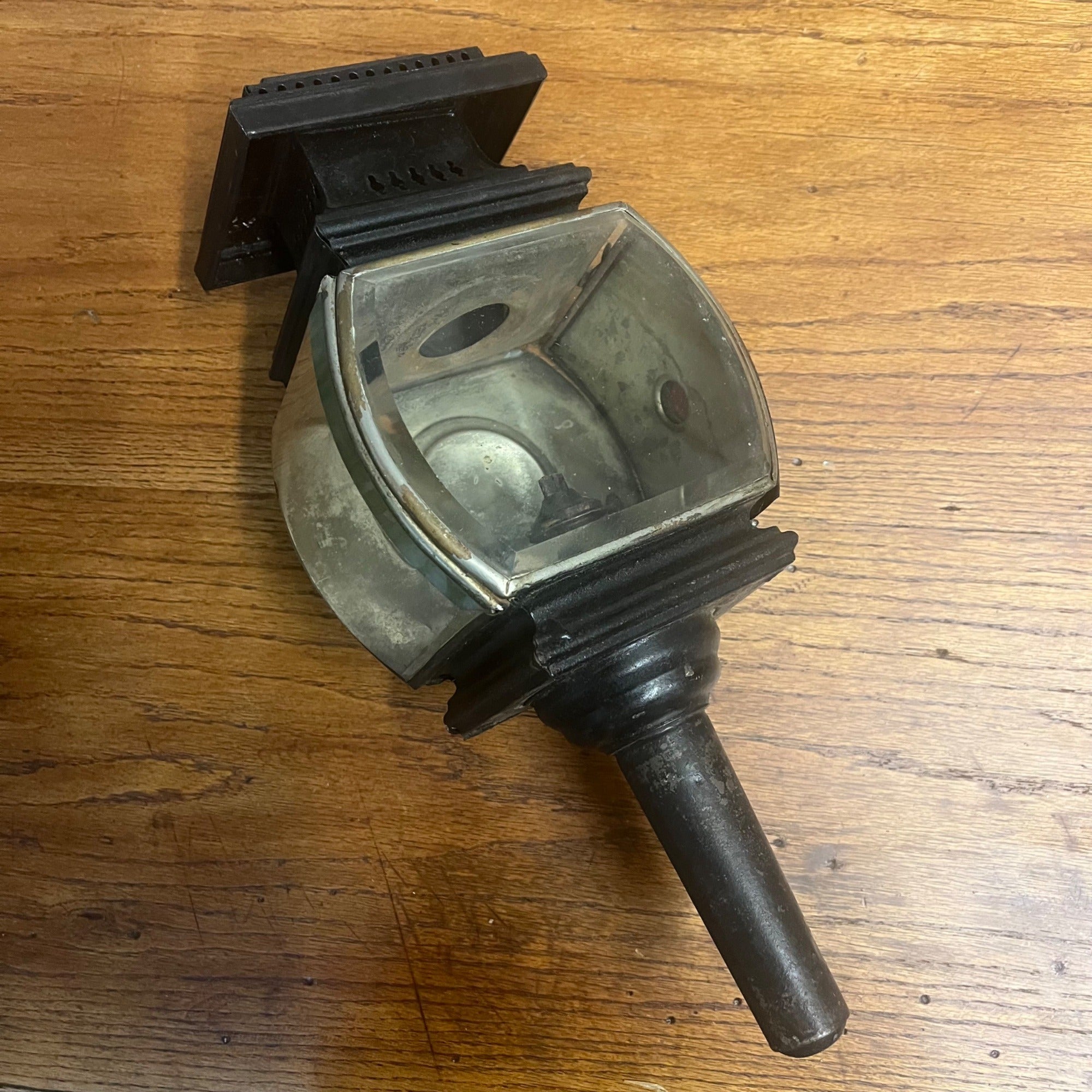 Antique 1800s Carriage Buggy Coach Auto Driving Lamp Beveled Glass Complete