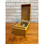 Vintage Oak Recipe Card Catalog Holder Box Kitchen Blonde Oak Wooden