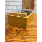Vintage Oak Recipe Card Catalog Holder Box Kitchen Blonde Oak Wooden