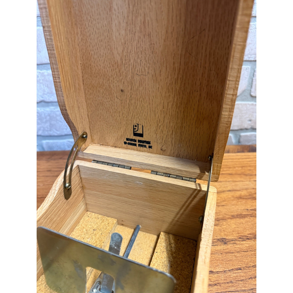 Vintage Oak Recipe Card Catalog Holder Box Kitchen Blonde Oak Wooden