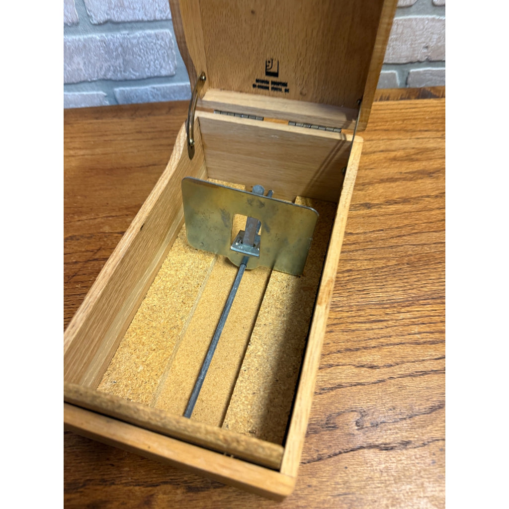 Vintage Oak Recipe Card Catalog Holder Box Kitchen Blonde Oak Wooden