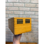 Vintage Oak Recipe Card Catalog Holder Box Kitchen Blonde Oak Wooden