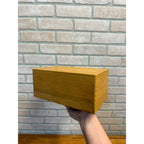 Vintage Oak Recipe Card Catalog Holder Box Kitchen Blonde Oak Wooden