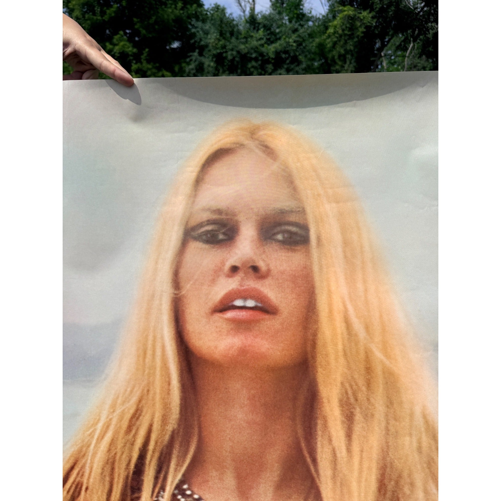 Vintage 1968 Brigitte Bardot "Personality Poster"  Risque Girl Sexy Pin-Up Garage