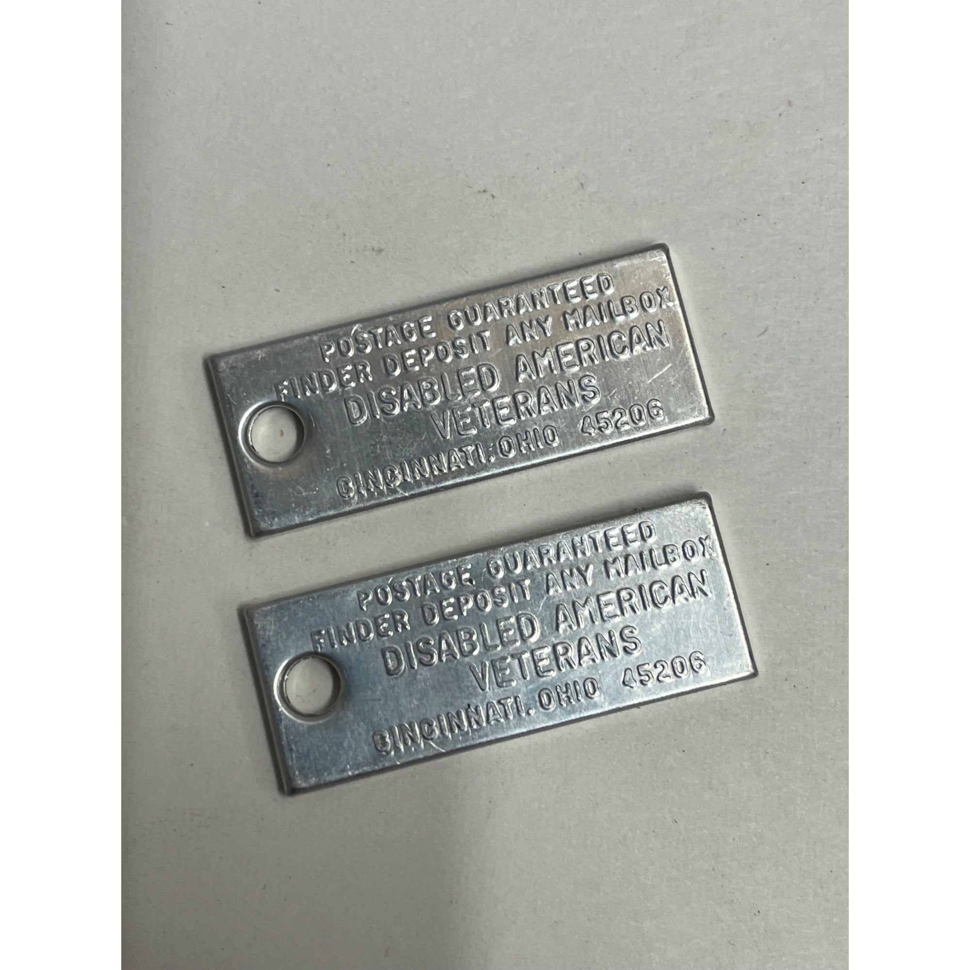 Vintage Pair 1965 Florida License Plate Tag Keychain DAV Mini Disabled Vets 400th