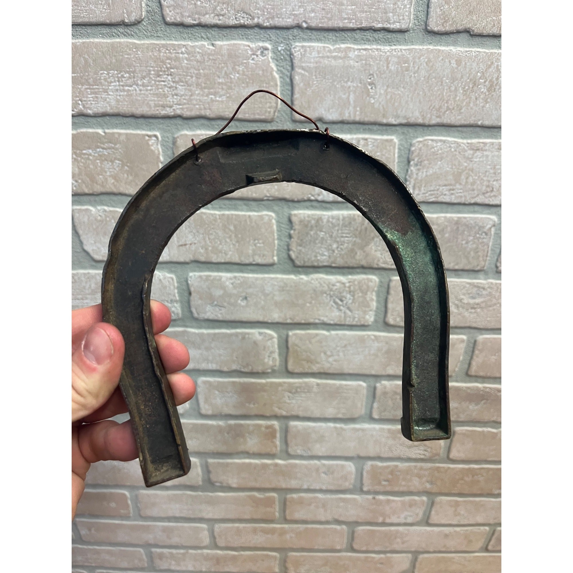 Antique 1880s Simmons Liver Regulator Cast Brass Advertising Horseshoe Sign