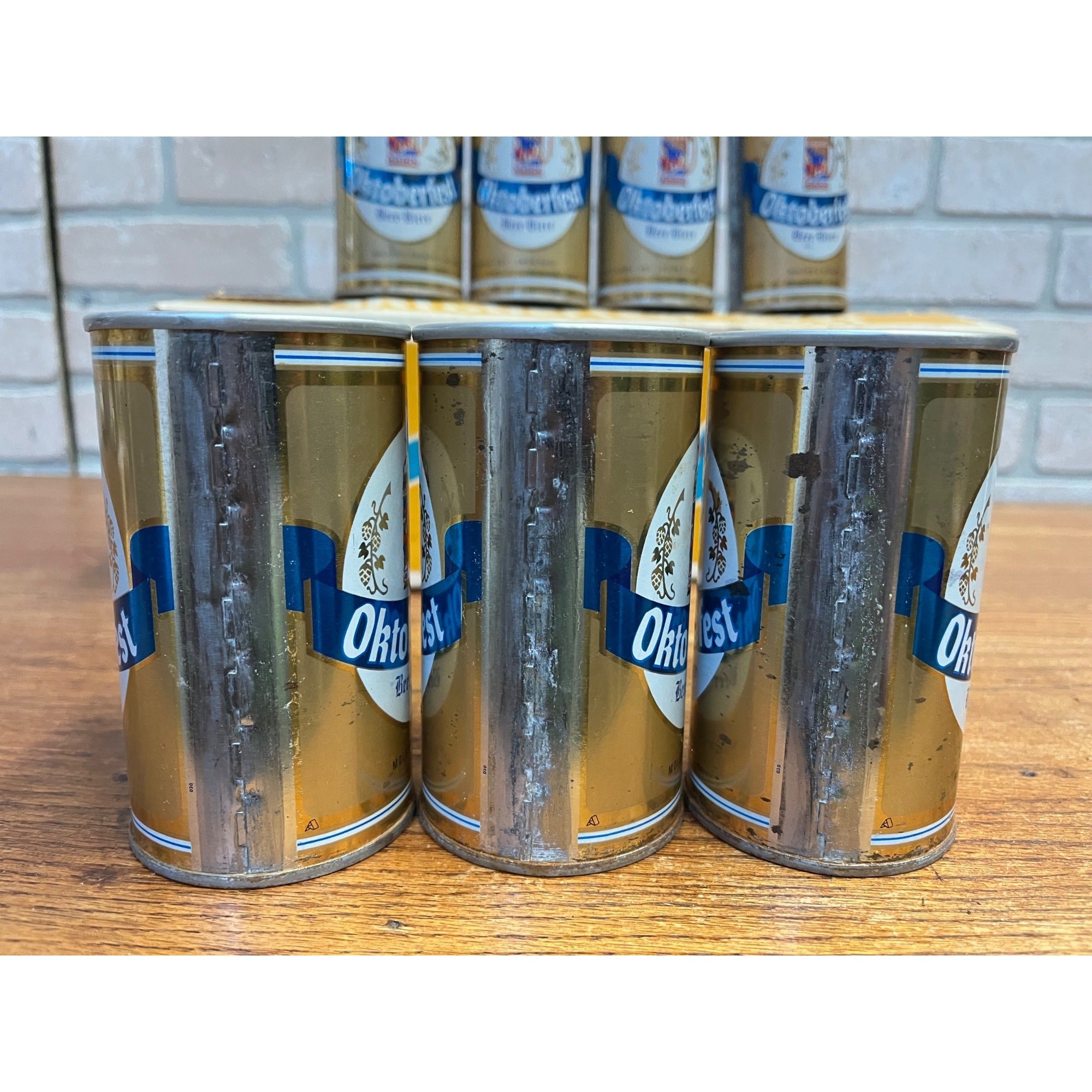 Vintage 1970s Oktoberfest Molson's Beer Push Button Beer Cans (7) + Original Box
