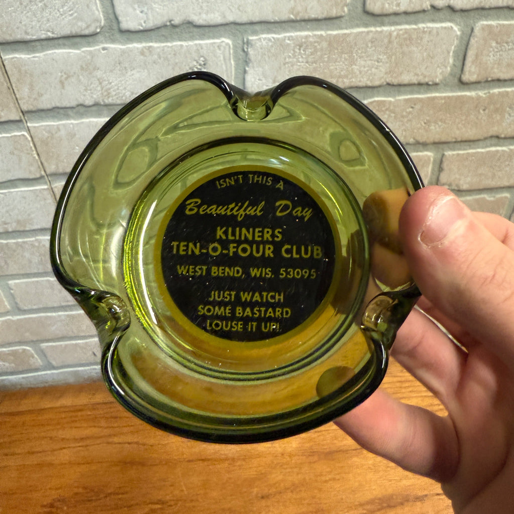 Vintage Kliner's Ten-o-Four Tavern Bar Advertising Ashtray West Bend Wisconsin