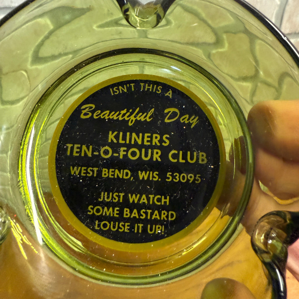 Vintage Kliner's Ten-o-Four Tavern Bar Advertising Ashtray West Bend Wisconsin