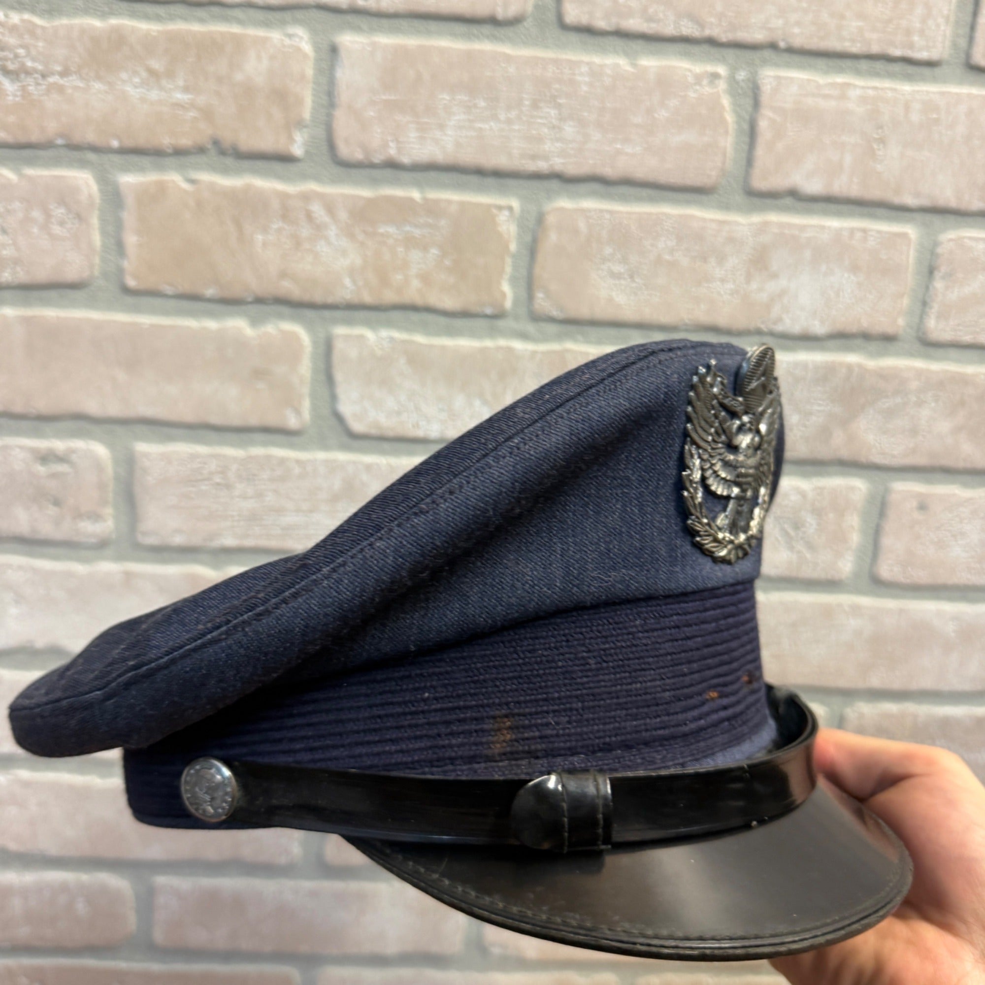 Vintage US Civil Air Patrol Officer Visor Cap Hat Uniform With Badge Oshkosh Wis