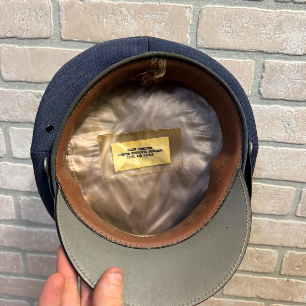 Vintage US Civil Air Patrol Officer Visor Cap Hat Uniform With Badge Oshkosh Wis
