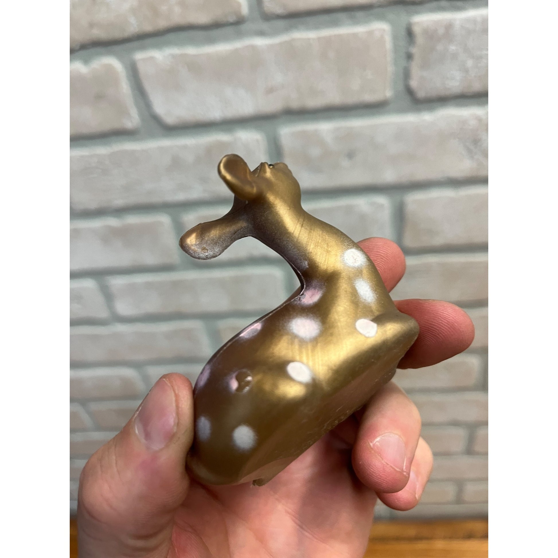 Vintage 1960s MCM Plastic Christmas Blow Molds Tabletop Deer Reindeer