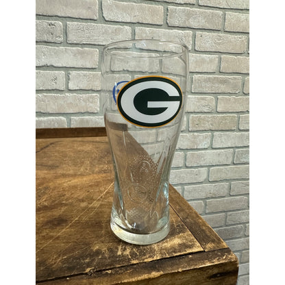 Vintage Green Bay Packers Miller Lite 12 oz 6 3/4" T Pilsner Beer Bar Glass Hops