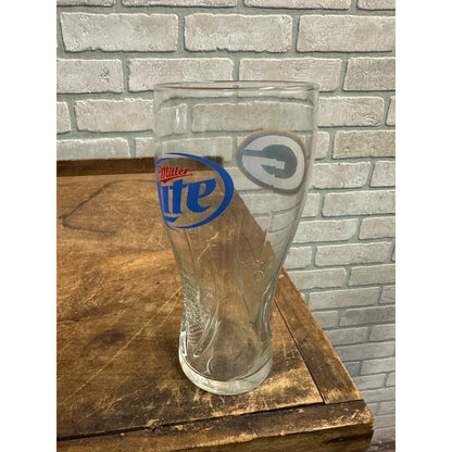 Vintage Green Bay Packers Miller Lite 12 oz 6 3/4" T Pilsner Beer Bar Glass Hops