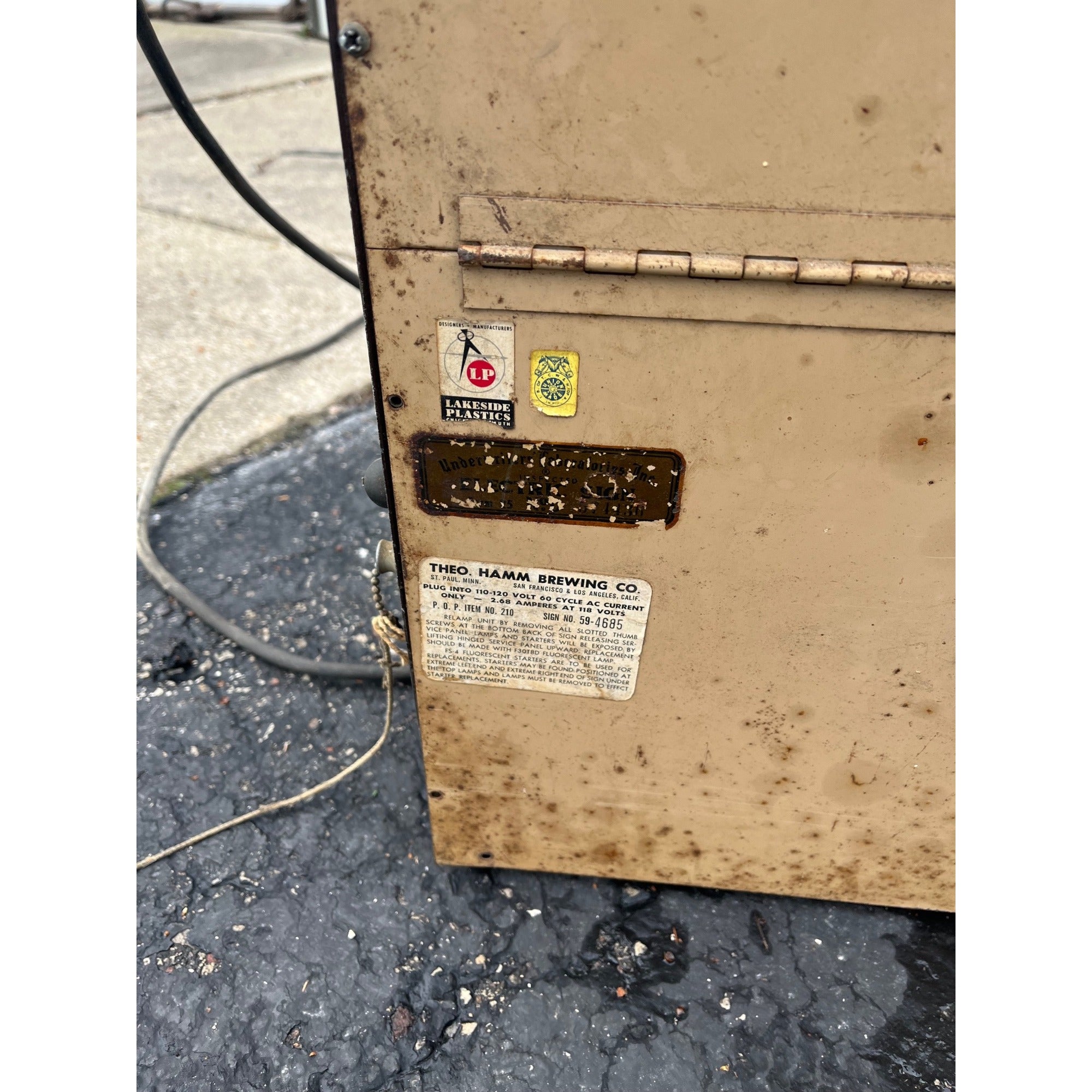 Vintage Hamm's Beer LARGE Lighted Sign 77" Lake Scene Cooler Bar Advertising Sign