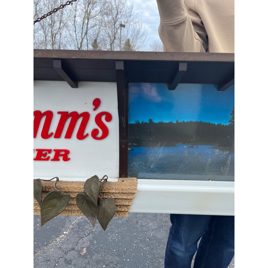 Vintage Hamm's Beer LARGE Lighted Sign 77" Lake Scene Cooler Bar Advertising Sign