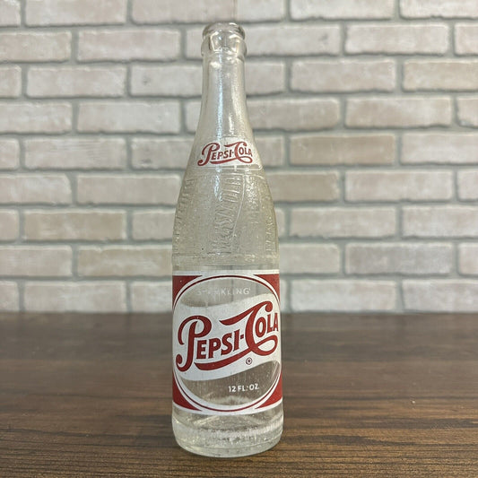 Vintage 1950s Pepsi Cola Richmond VA White Red Soda Pop Bottle ACL 12oz